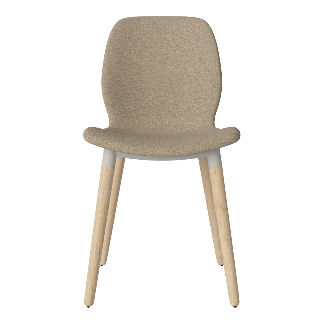 Seed Dining Chair - Upholstered -  Oiled Oak Base, White Pigmented