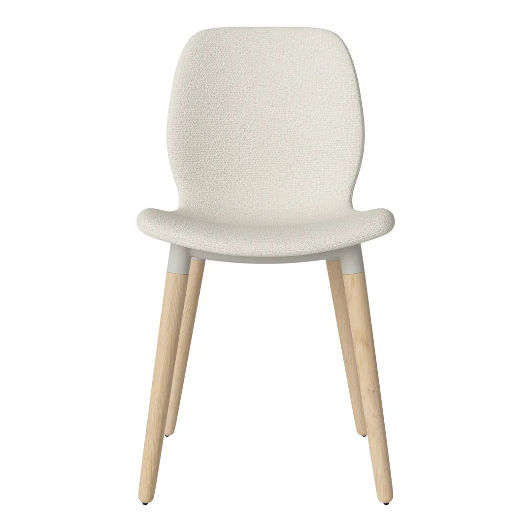 Seed Dining Chair - Upholstered -  Oiled Oak Base, White Pigmented