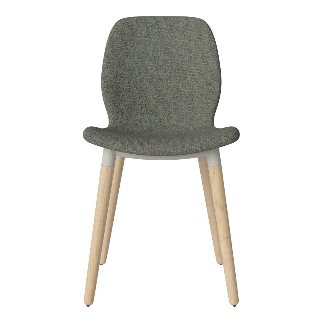 Seed Dining Chair - Upholstered -  Oiled Oak Base, White Pigmented