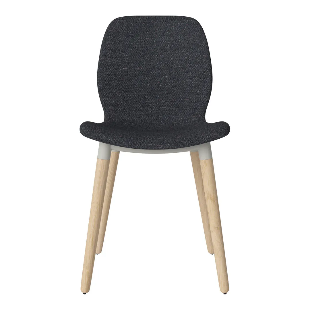 Seed Dining Chair - Upholstered -  Oiled Oak Base, White Pigmented