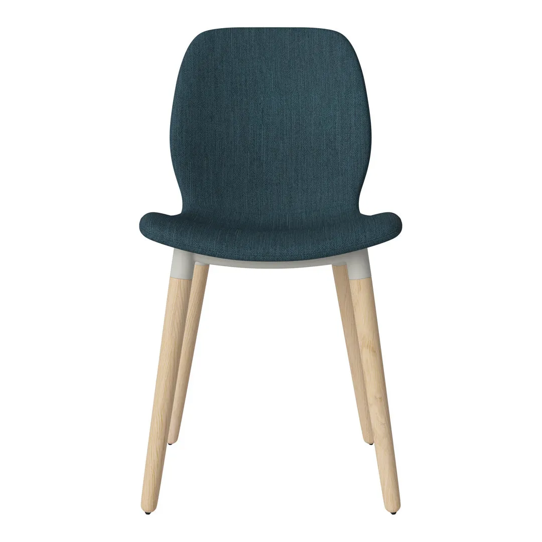 Seed Dining Chair - Upholstered -  Oiled Oak Base, White Pigmented