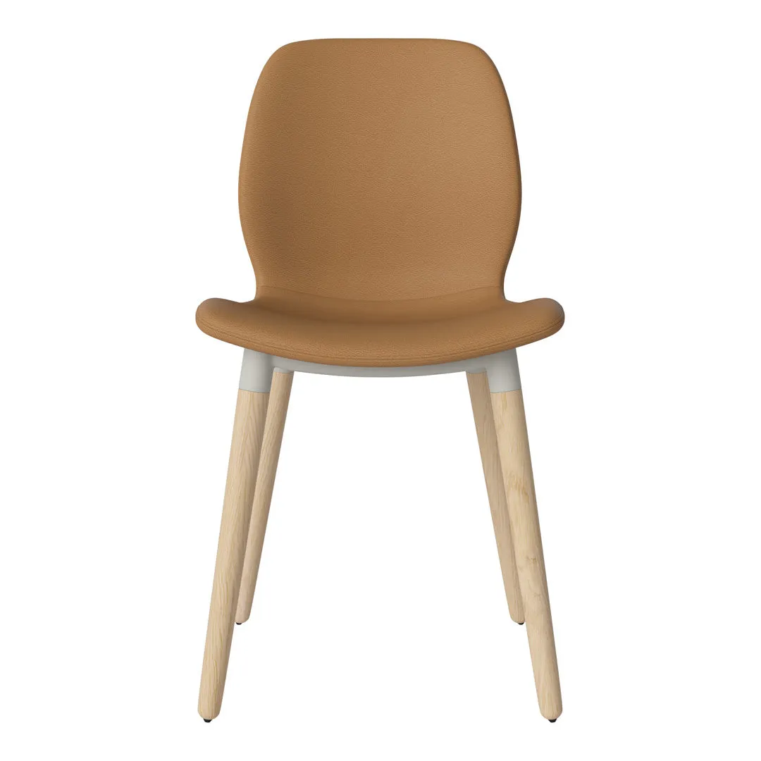 Seed Dining Chair - Upholstered -  Oiled Oak Base, White Pigmented