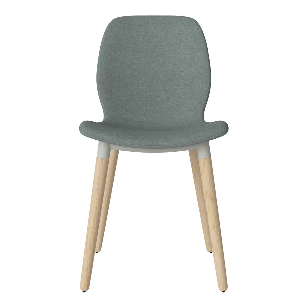 Seed Dining Chair - Upholstered -  Oiled Oak Base, White Pigmented