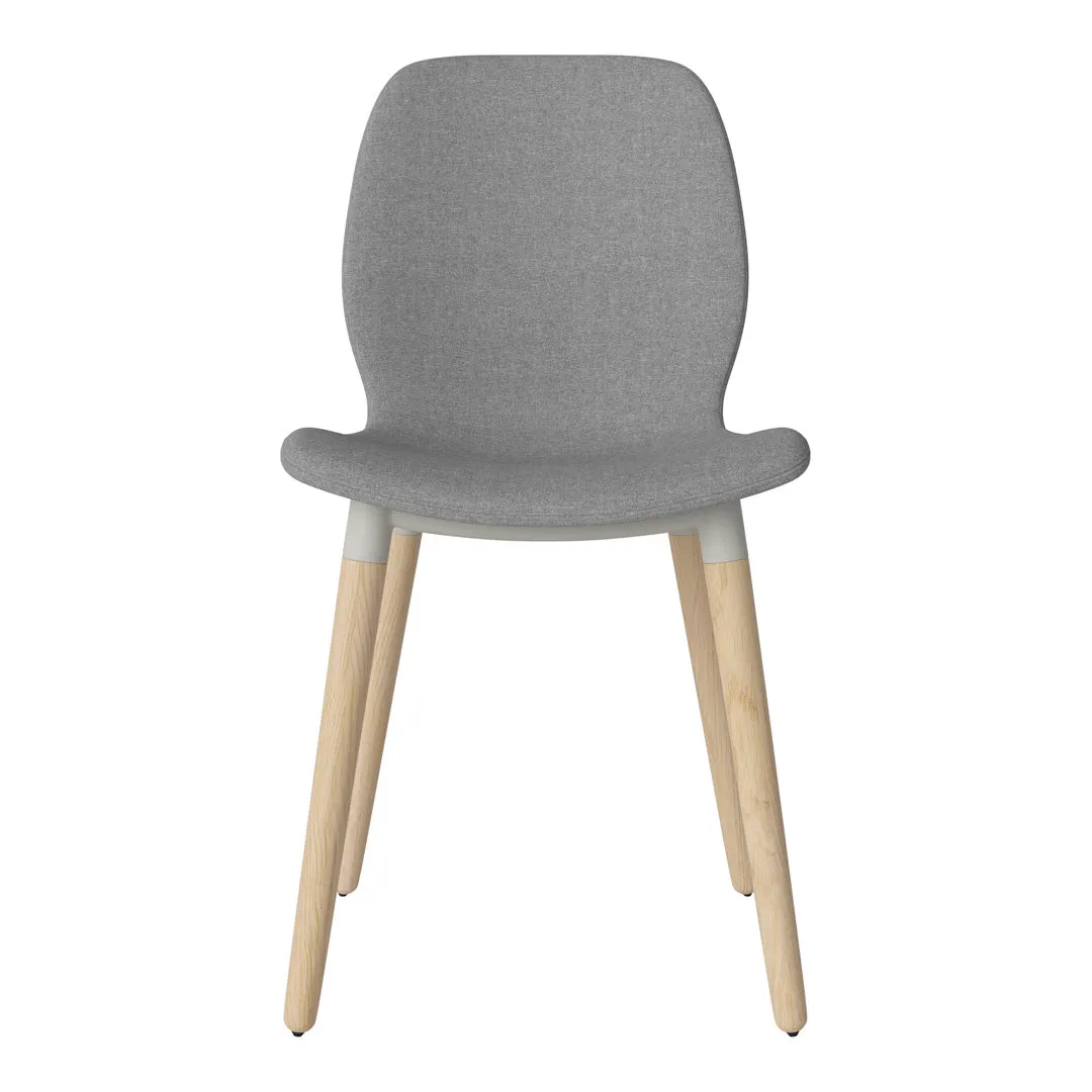 Seed Dining Chair - Upholstered -  Oiled Oak Base, White Pigmented