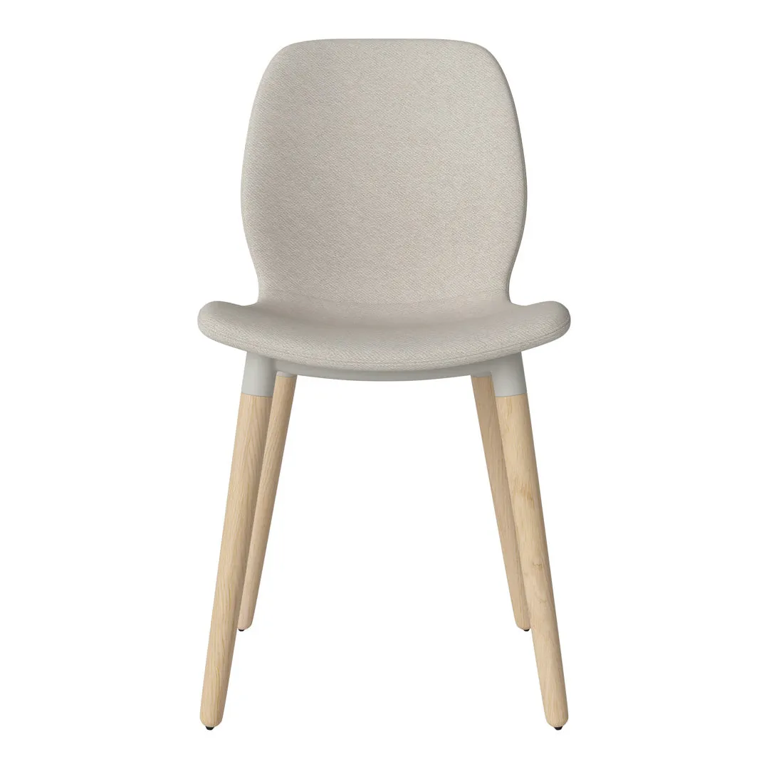 Seed Dining Chair - Upholstered -  Oiled Oak Base, White Pigmented