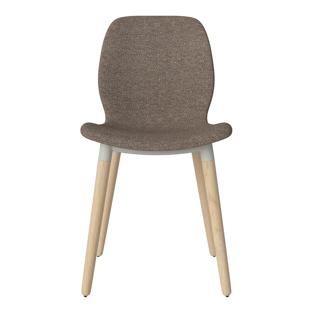 Seed Dining Chair - Upholstered -  Oiled Oak Base, White Pigmented