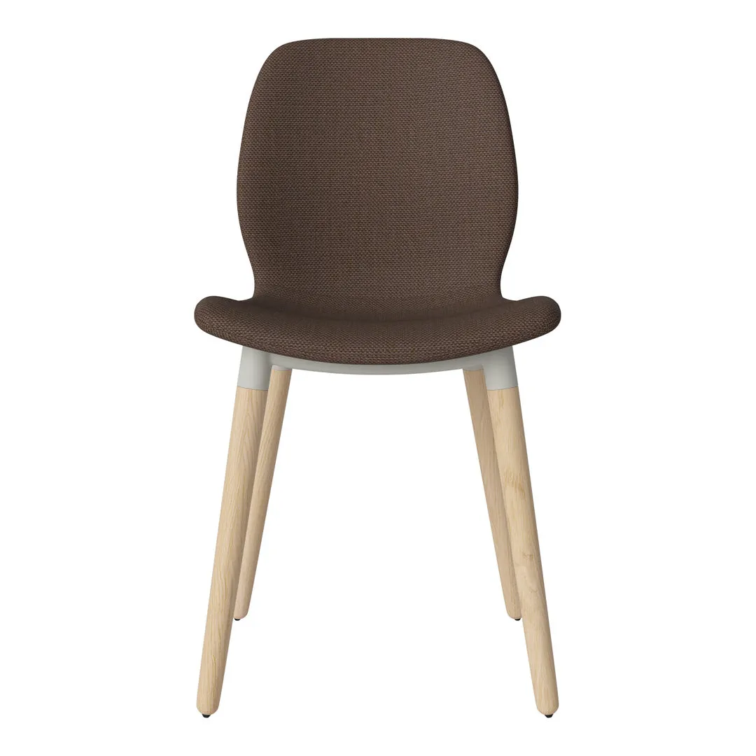 Seed Dining Chair - Upholstered -  Oiled Oak Base, White Pigmented