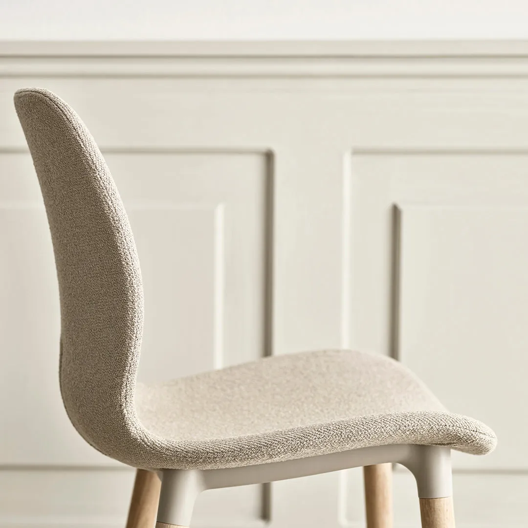 Seed Dining Chair - Upholstered -  Oiled Oak Base, White Pigmented