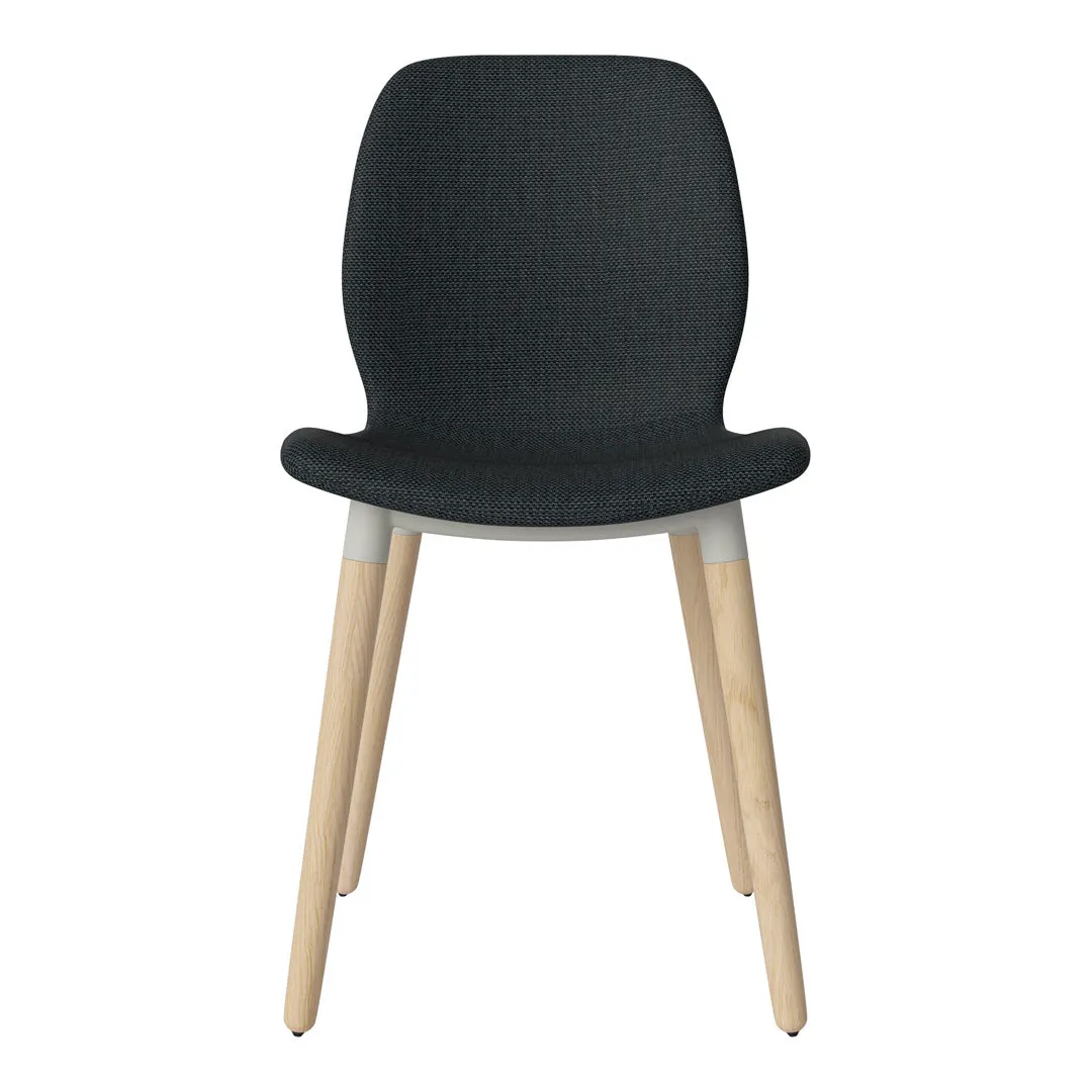 Seed Dining Chair - Upholstered -  Oiled Oak Base, White Pigmented