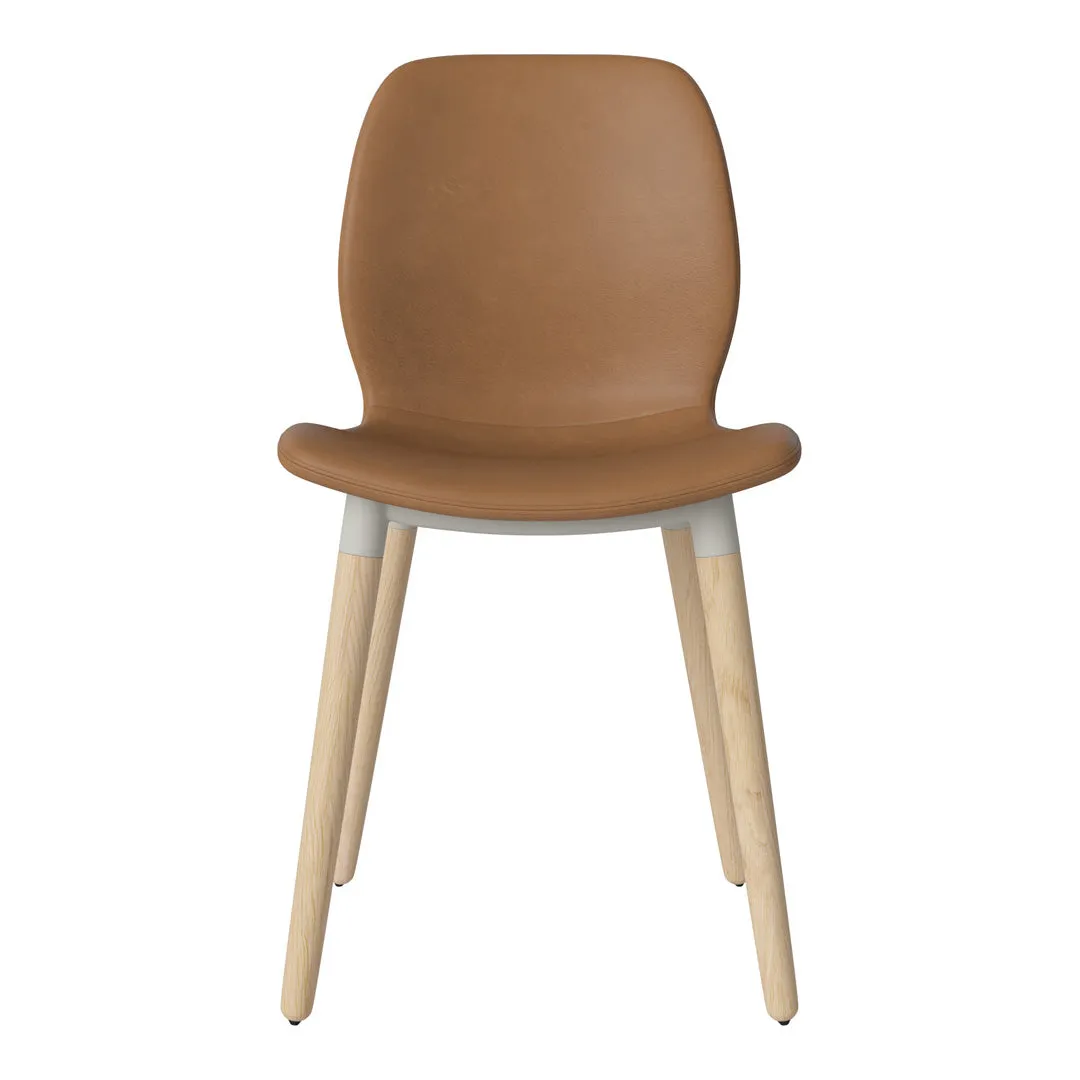 Seed Dining Chair - Upholstered -  Oiled Oak Base, White Pigmented