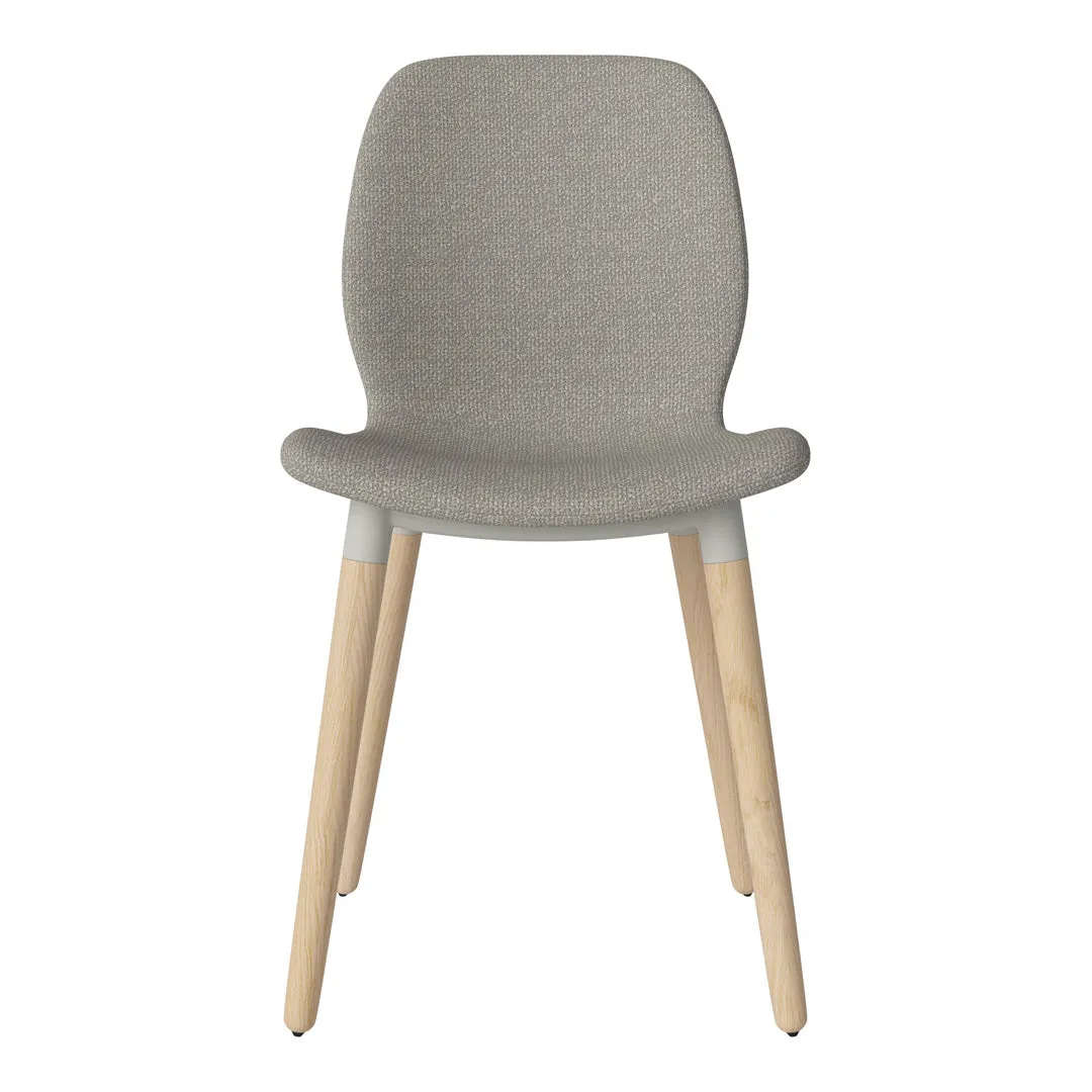 Seed Dining Chair - Upholstered -  Oiled Oak Base, White Pigmented