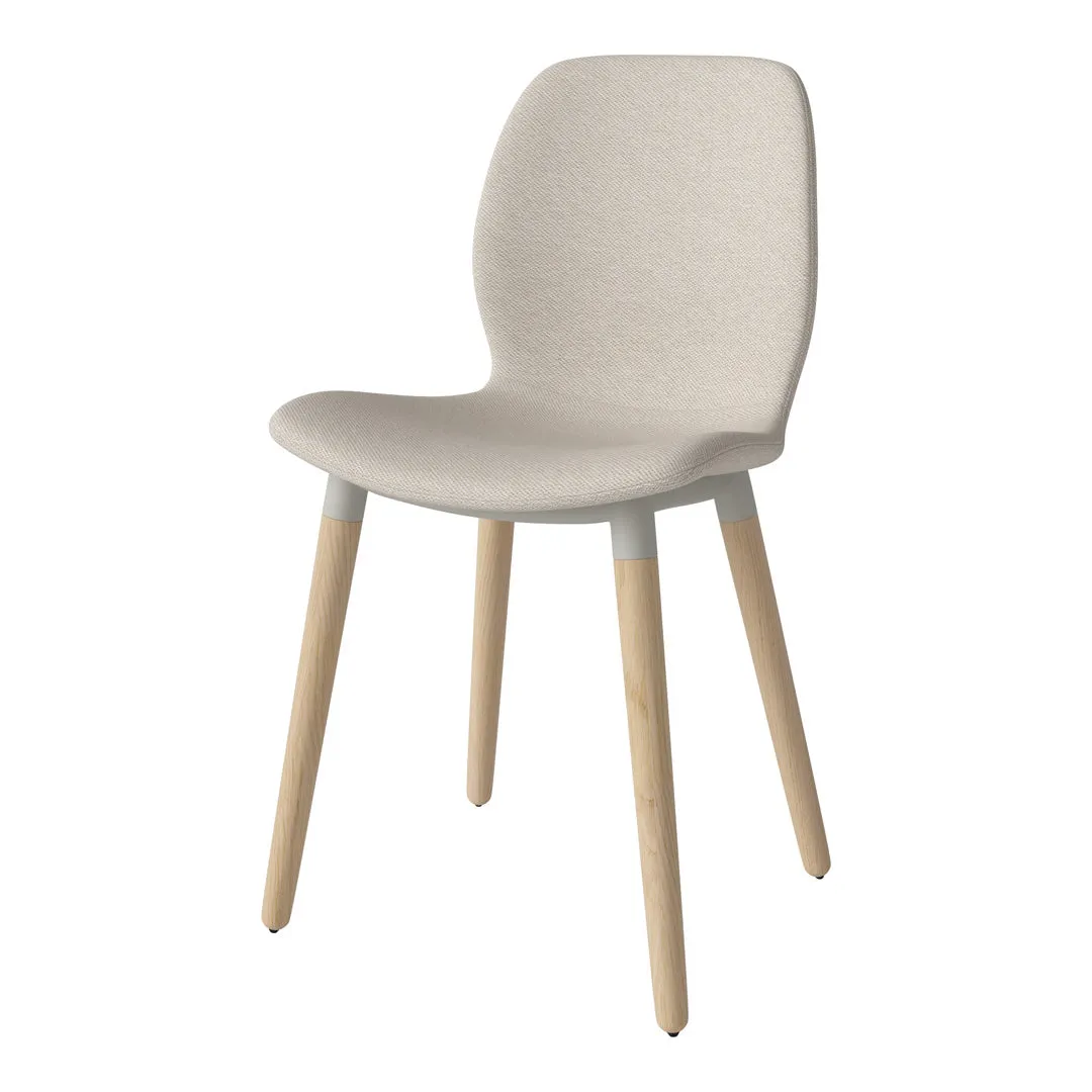 Seed Dining Chair - Upholstered -  Oiled Oak Base, White Pigmented