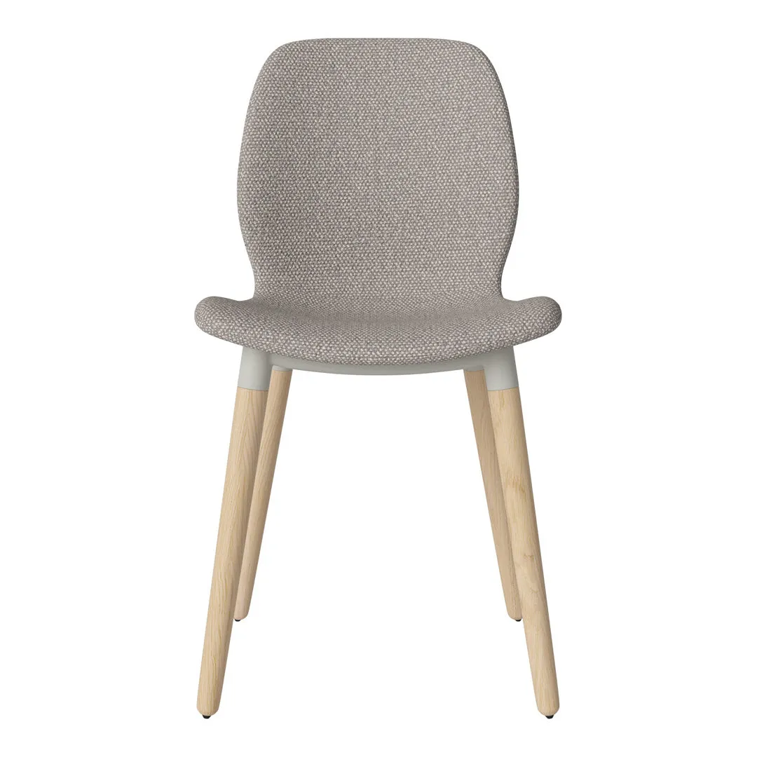 Seed Dining Chair - Upholstered -  Oiled Oak Base, White Pigmented