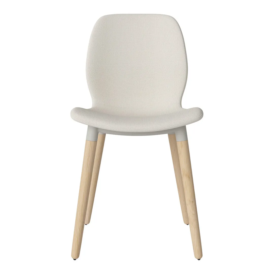 Seed Dining Chair - Upholstered -  Oiled Oak Base, White Pigmented