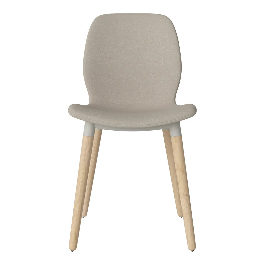 Seed Dining Chair - Upholstered -  Oiled Oak Base, White Pigmented
