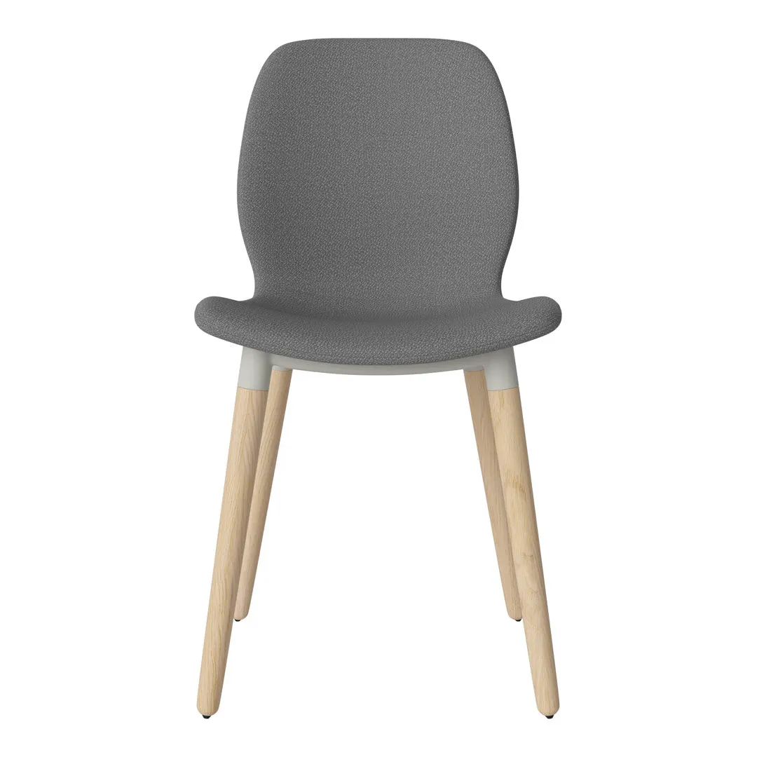 Seed Dining Chair - Upholstered -  Oiled Oak Base, White Pigmented
