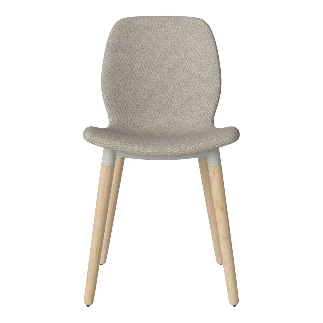 Seed Dining Chair - Upholstered -  Oiled Oak Base, White Pigmented
