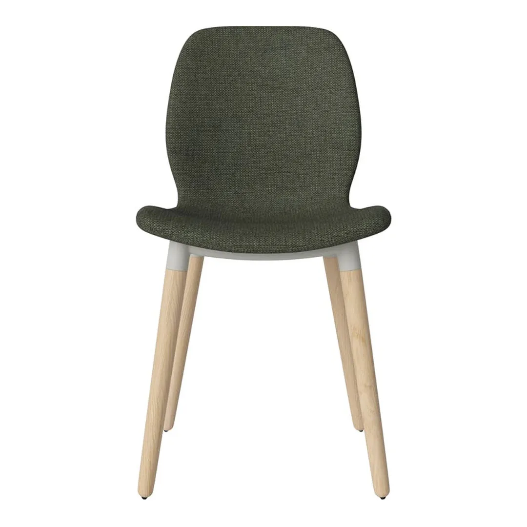 Seed Dining Chair - Upholstered -  Oiled Oak Base, White Pigmented