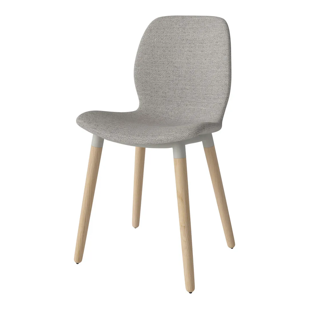 Seed Dining Chair - Upholstered -  Oiled Oak Base, White Pigmented