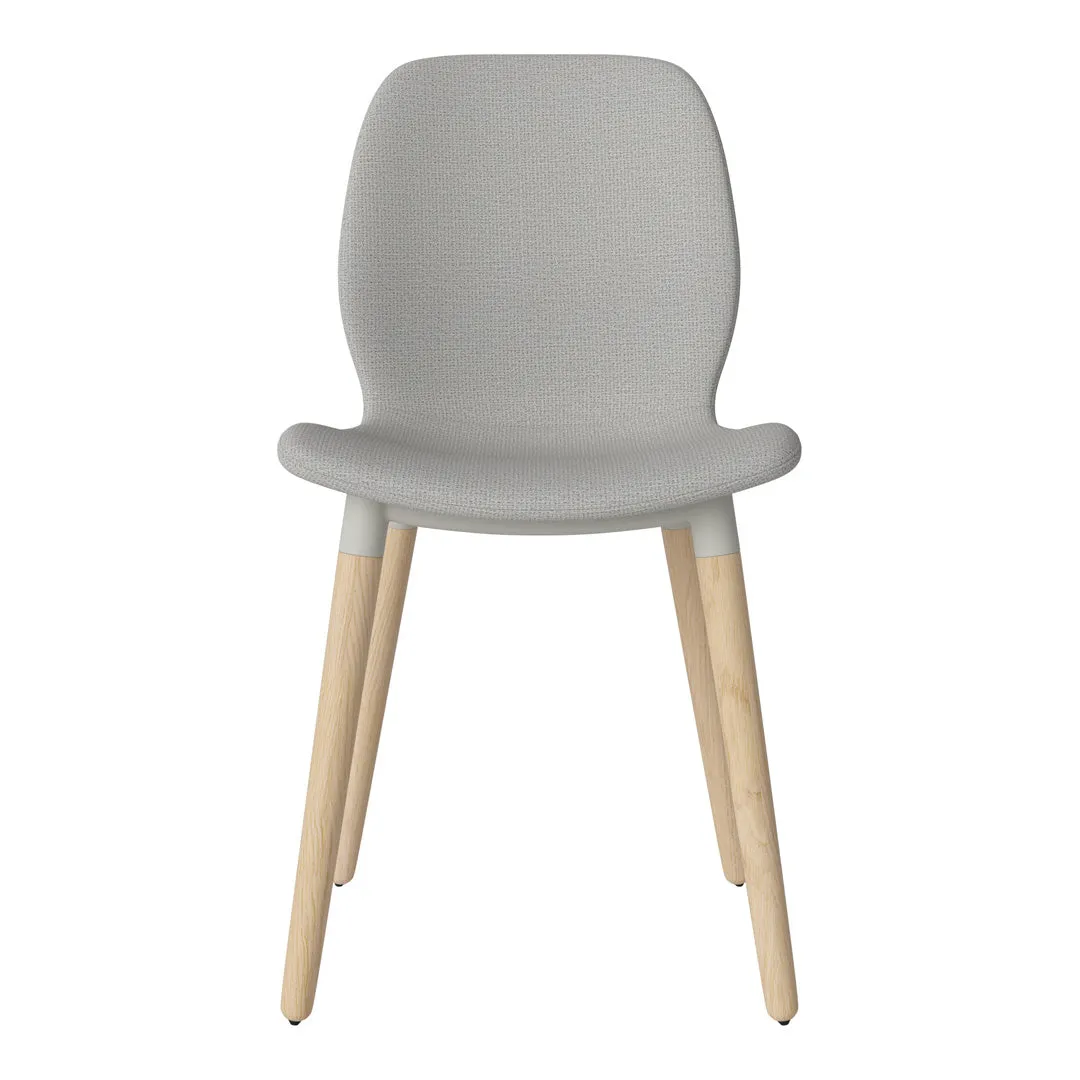 Seed Dining Chair - Upholstered -  Oiled Oak Base, White Pigmented