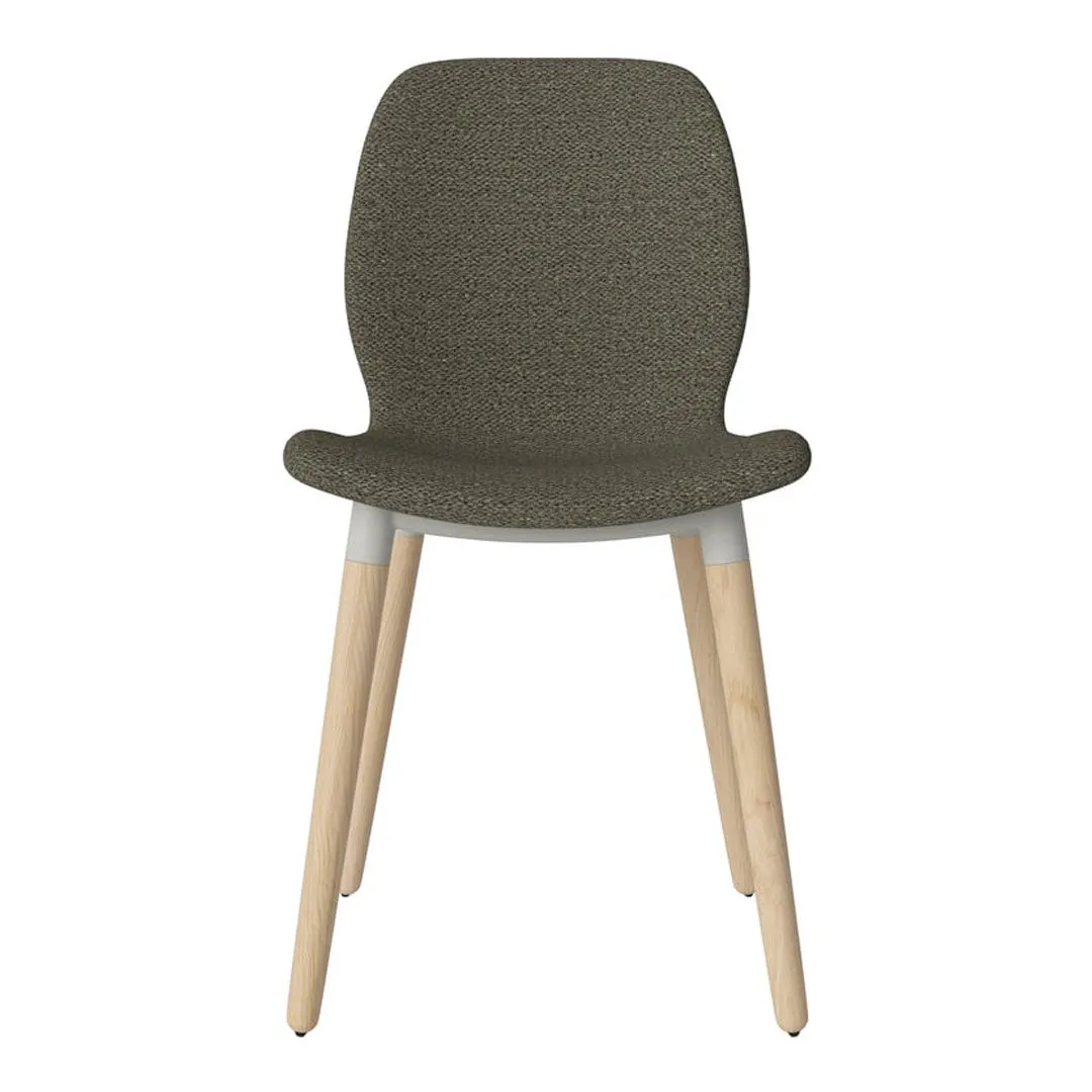 Seed Dining Chair - Upholstered -  Oiled Oak Base, White Pigmented