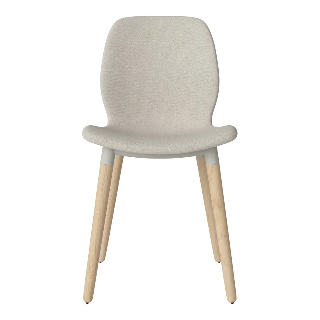 Seed Dining Chair - Upholstered -  Oiled Oak Base, White Pigmented