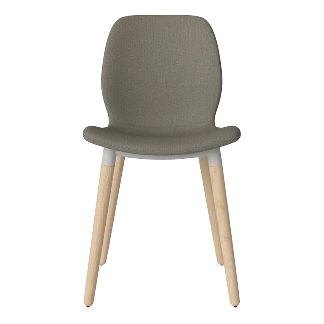 Seed Dining Chair - Upholstered -  Oiled Oak Base, White Pigmented
