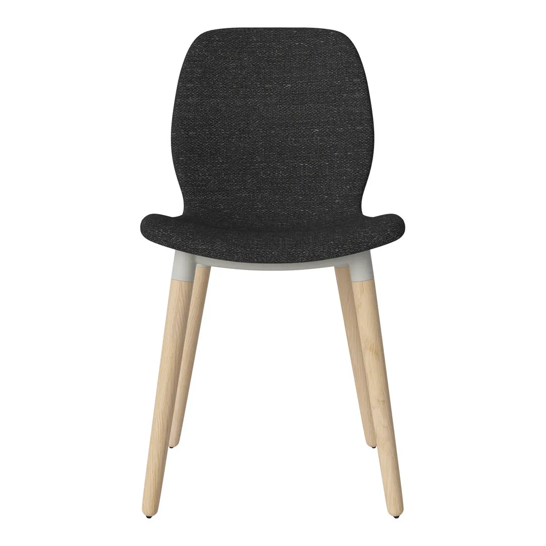 Seed Dining Chair - Upholstered -  Oiled Oak Base, White Pigmented