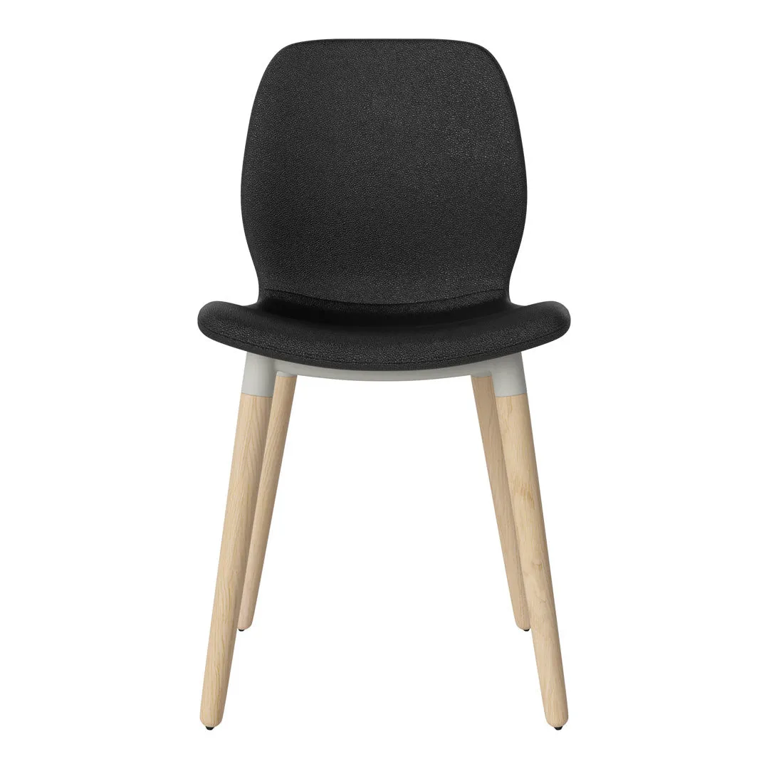 Seed Dining Chair - Upholstered -  Oiled Oak Base, White Pigmented