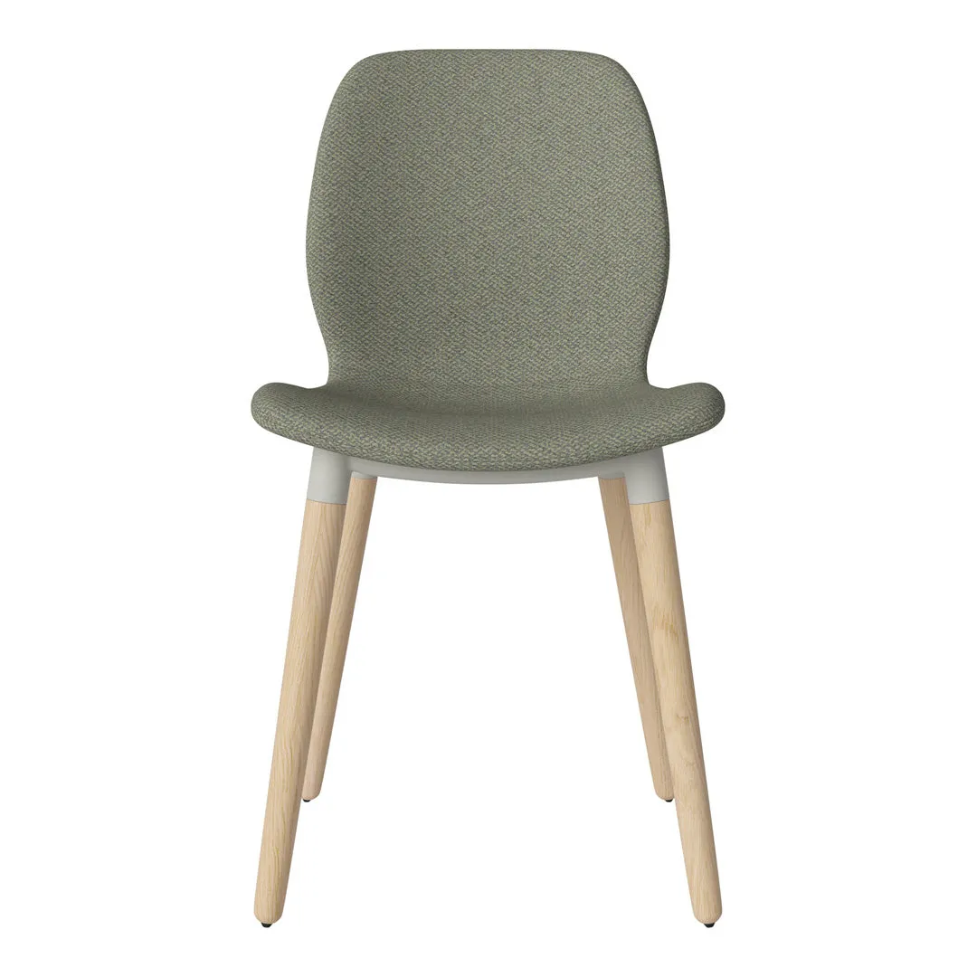 Seed Dining Chair - Upholstered -  Oiled Oak Base, White Pigmented