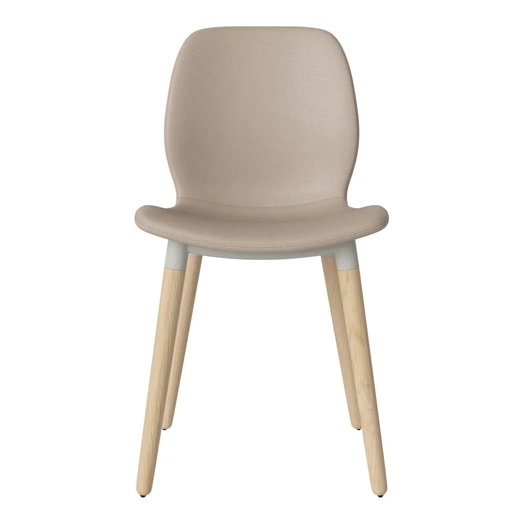 Seed Dining Chair - Upholstered -  Oiled Oak Base, White Pigmented