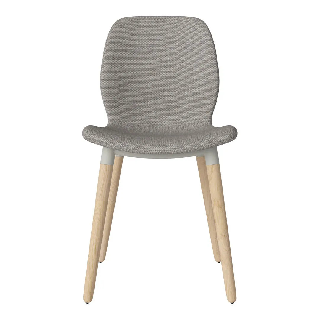 Seed Dining Chair - Upholstered -  Oiled Oak Base, White Pigmented
