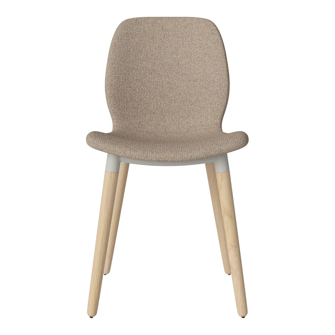 Seed Dining Chair - Upholstered -  Oiled Oak Base, White Pigmented