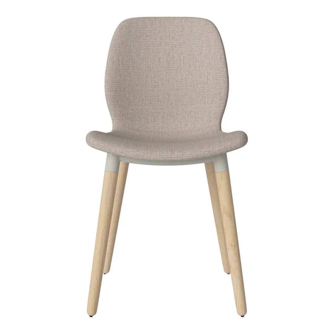 Seed Dining Chair - Upholstered -  Oiled Oak Base, White Pigmented