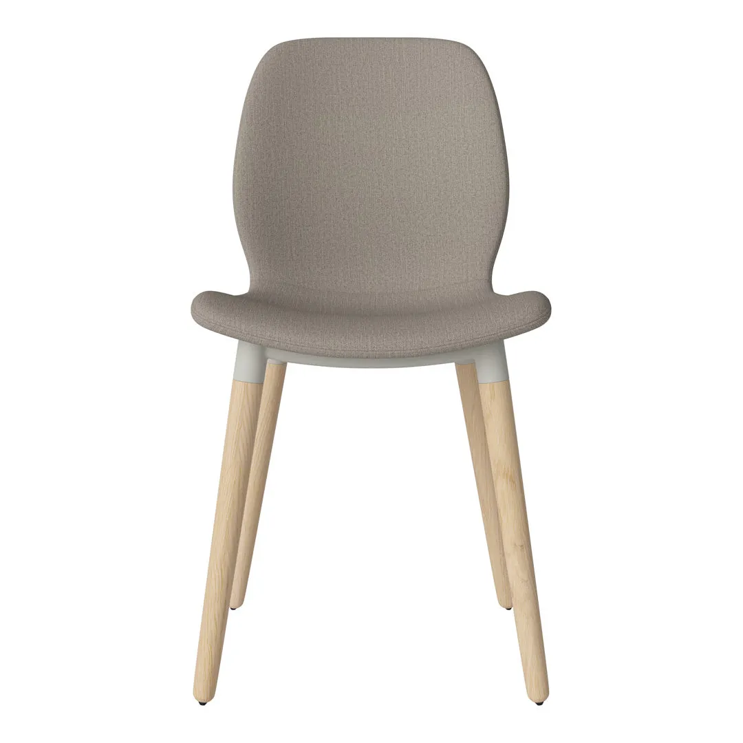 Seed Dining Chair - Upholstered -  Oiled Oak Base, White Pigmented