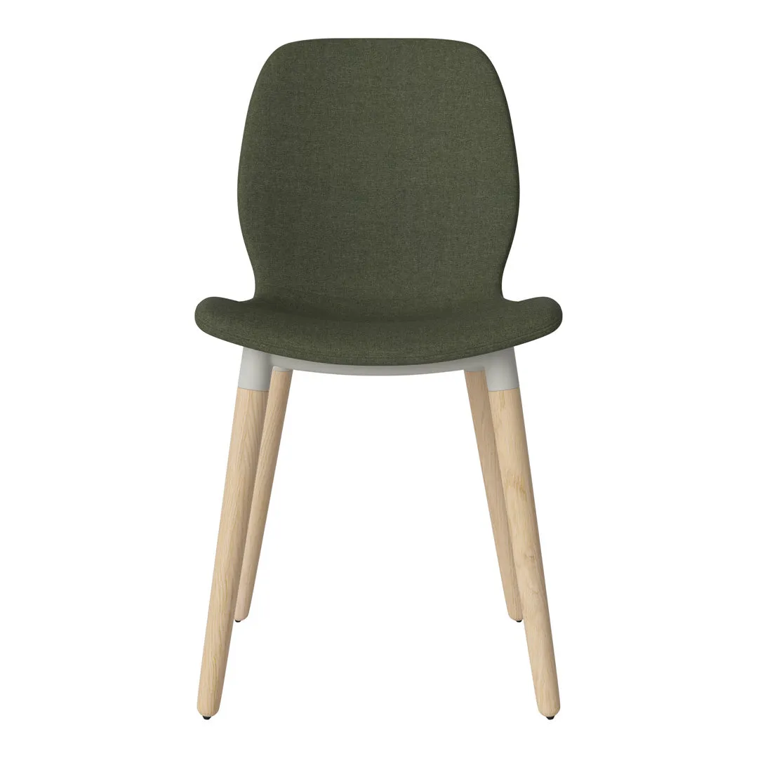 Seed Dining Chair - Upholstered -  Oiled Oak Base, White Pigmented