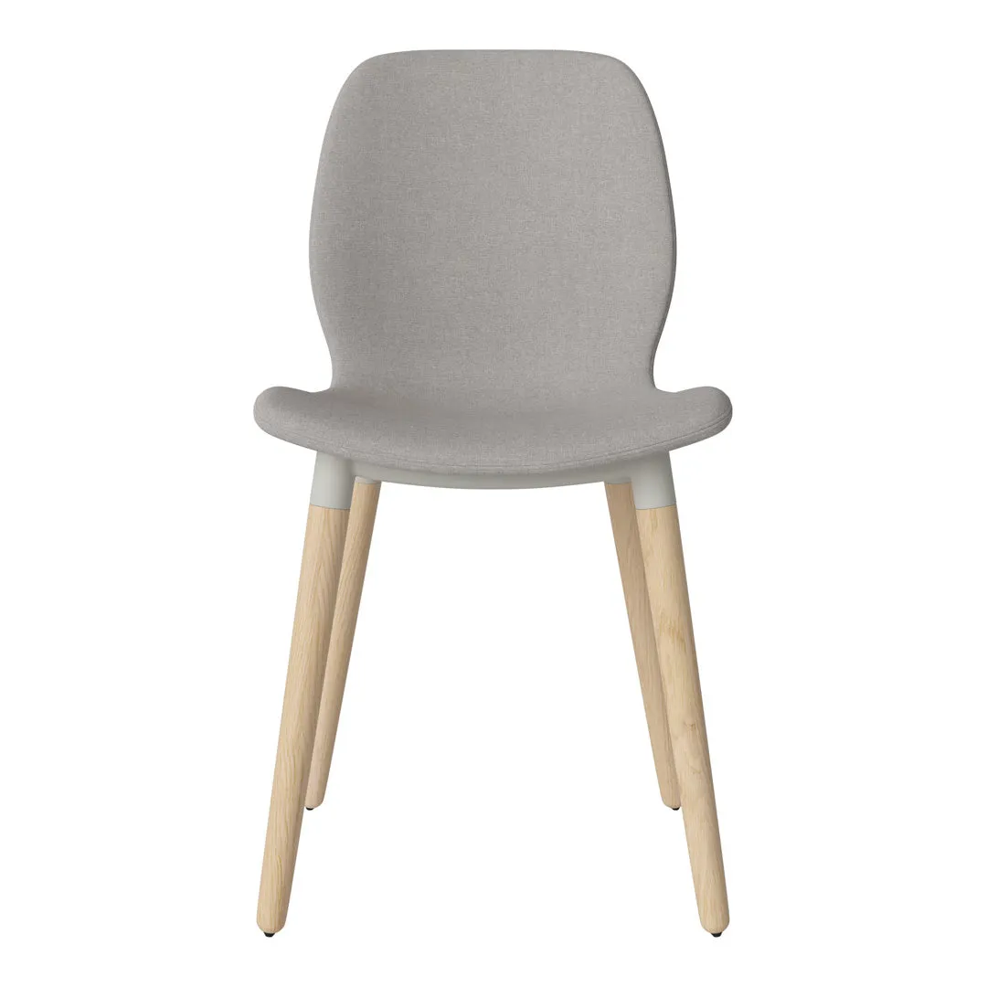 Seed Dining Chair - Upholstered -  Oiled Oak Base, White Pigmented