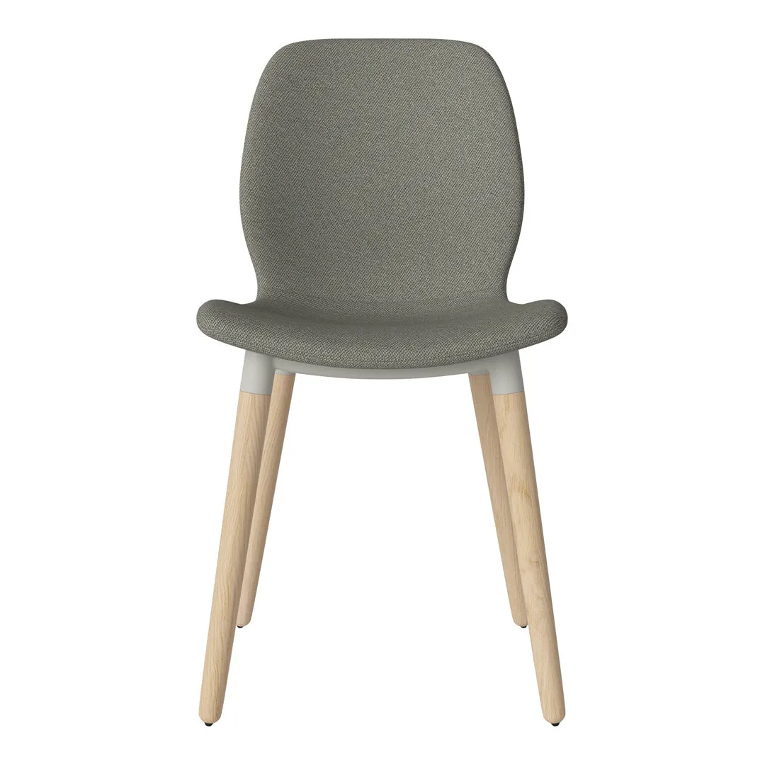 Seed Dining Chair - Upholstered -  Oiled Oak Base, White Pigmented