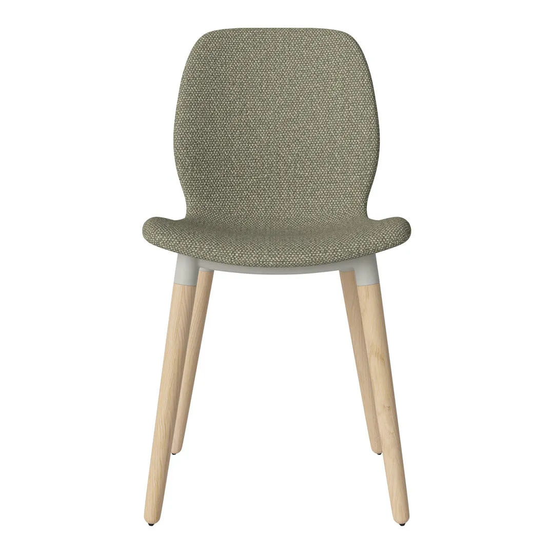 Seed Dining Chair - Upholstered -  Oiled Oak Base, White Pigmented