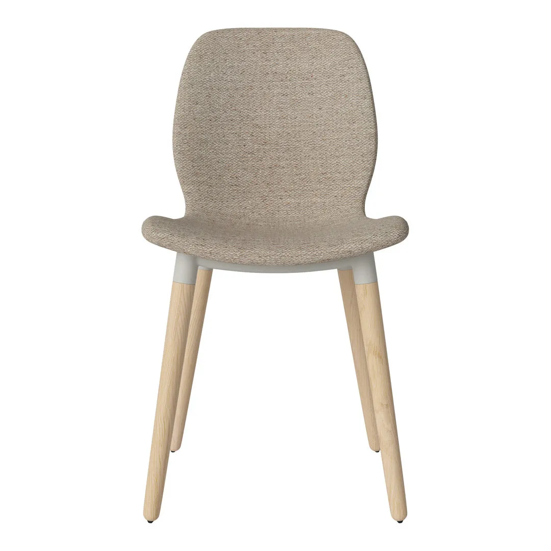 Seed Dining Chair - Upholstered -  Oiled Oak Base, White Pigmented