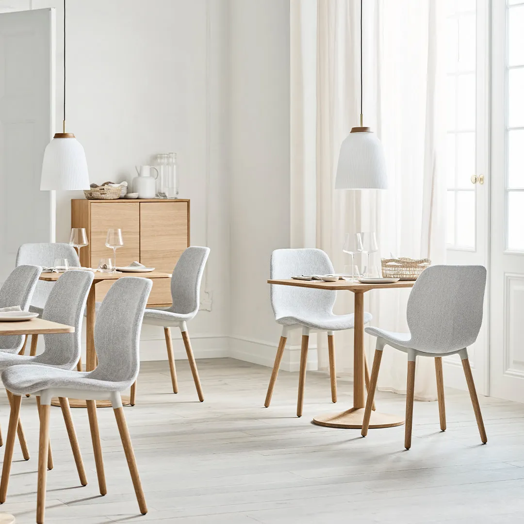 Seed Dining Chair - Upholstered -  Oiled Oak Base, White Pigmented