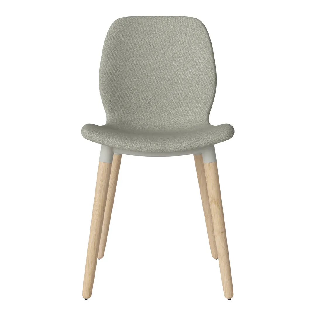 Seed Dining Chair - Upholstered -  Oiled Oak Base, White Pigmented