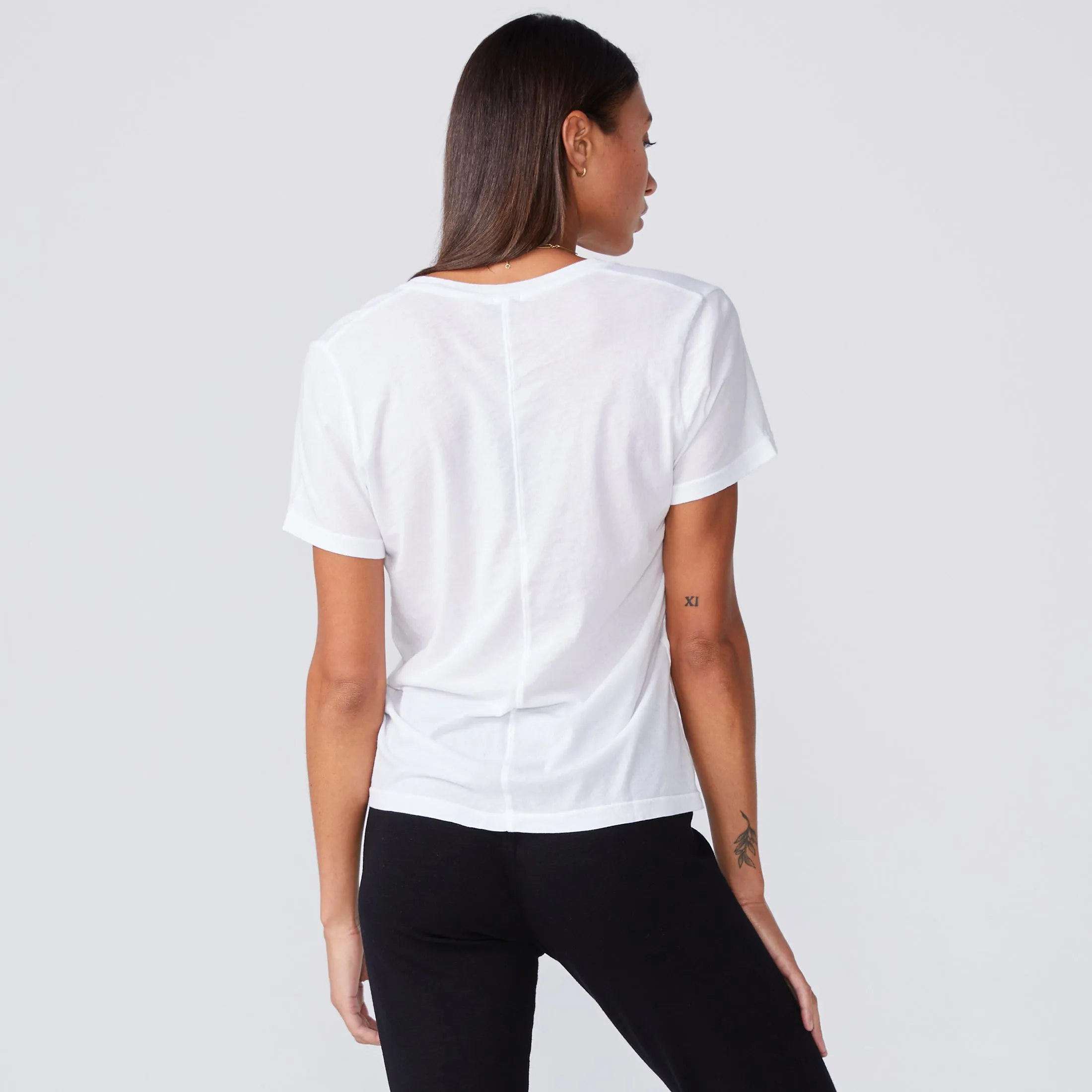 Super Fine Jersey Fitted V Neck Tee