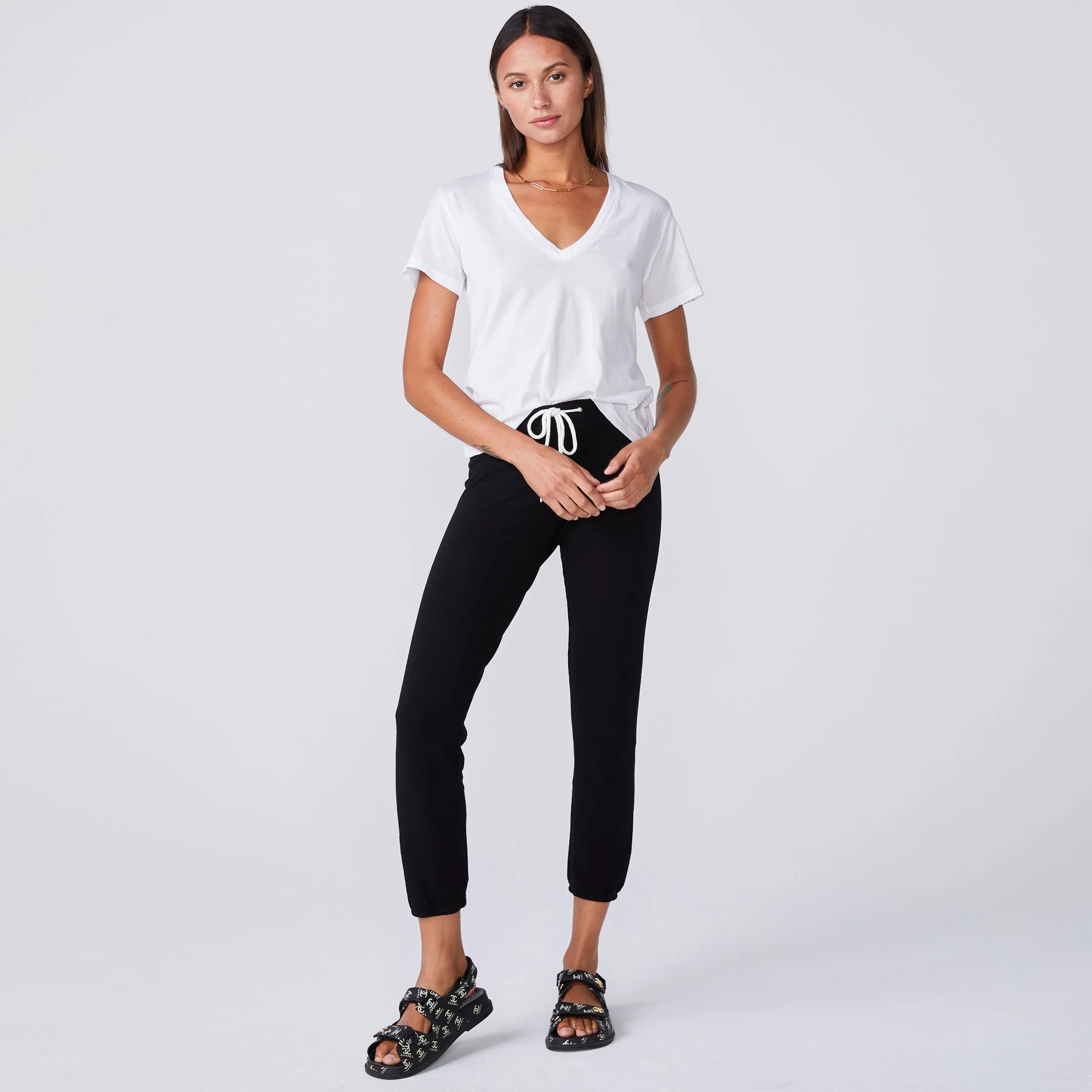 Super Fine Jersey Fitted V Neck Tee