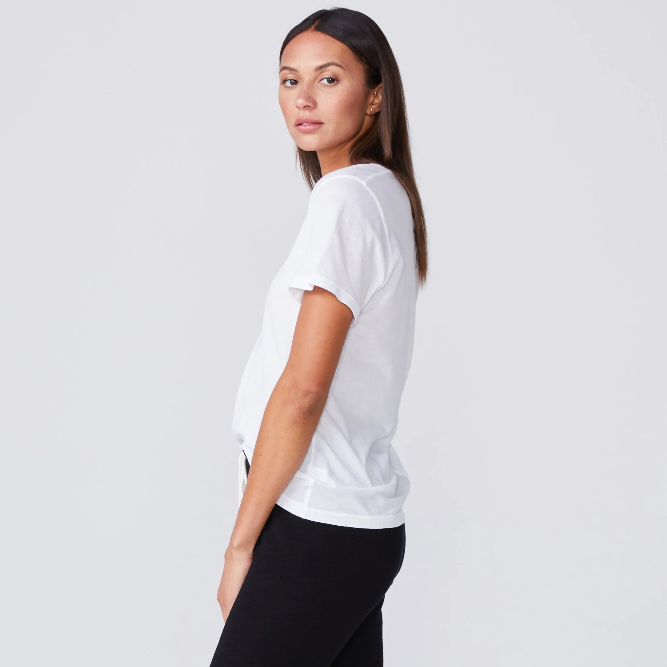 Super Fine Jersey Fitted V Neck Tee