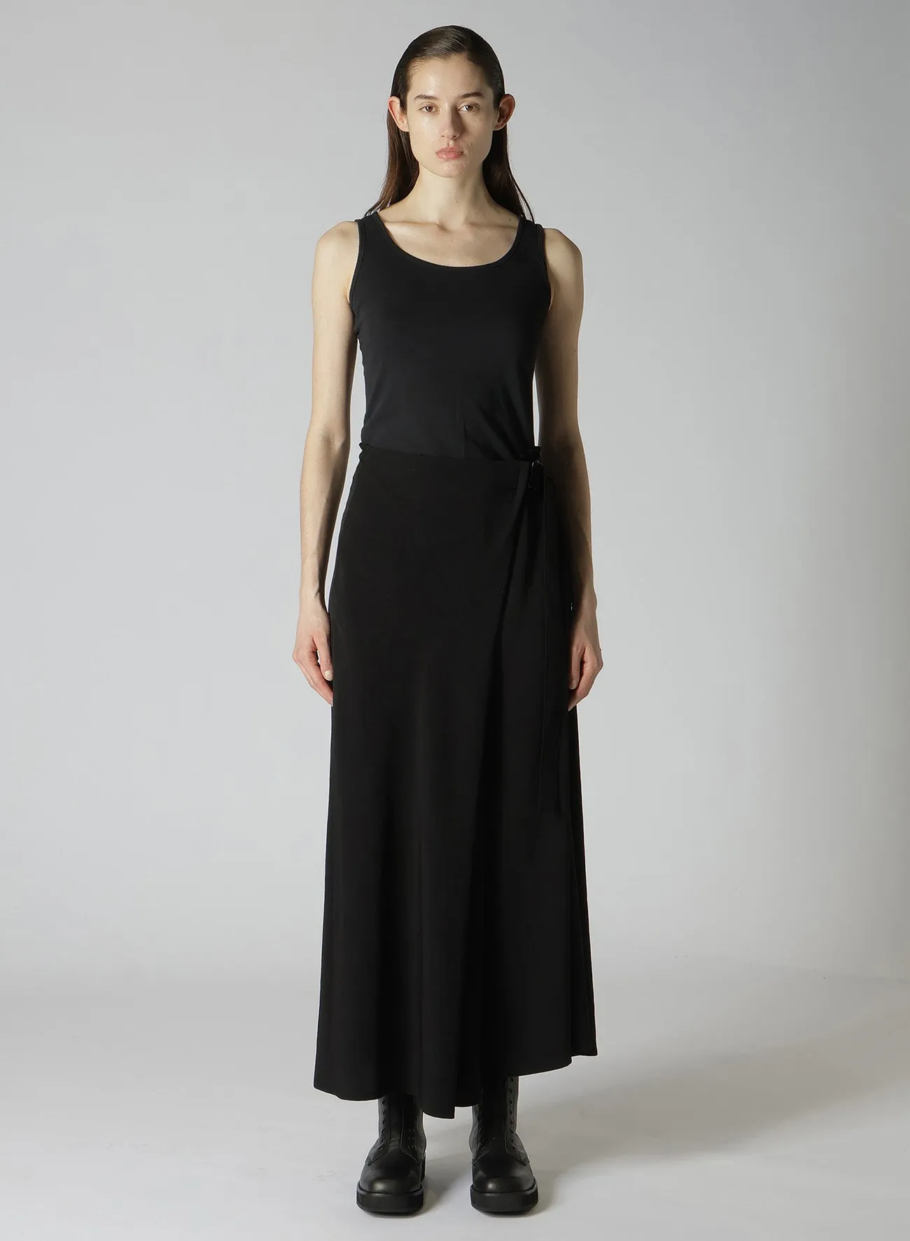 TA/PE CREPE DE CHINE R WRAP SKIRT PANTS A