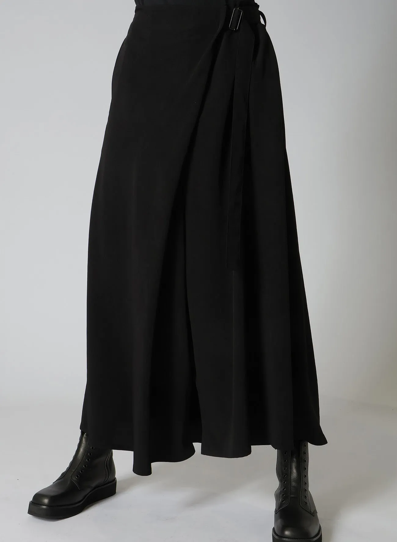 TA/PE CREPE DE CHINE R WRAP SKIRT PANTS A
