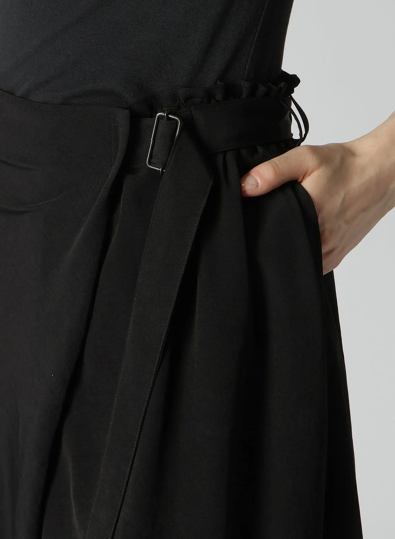 TA/PE CREPE DE CHINE R WRAP SKIRT PANTS A