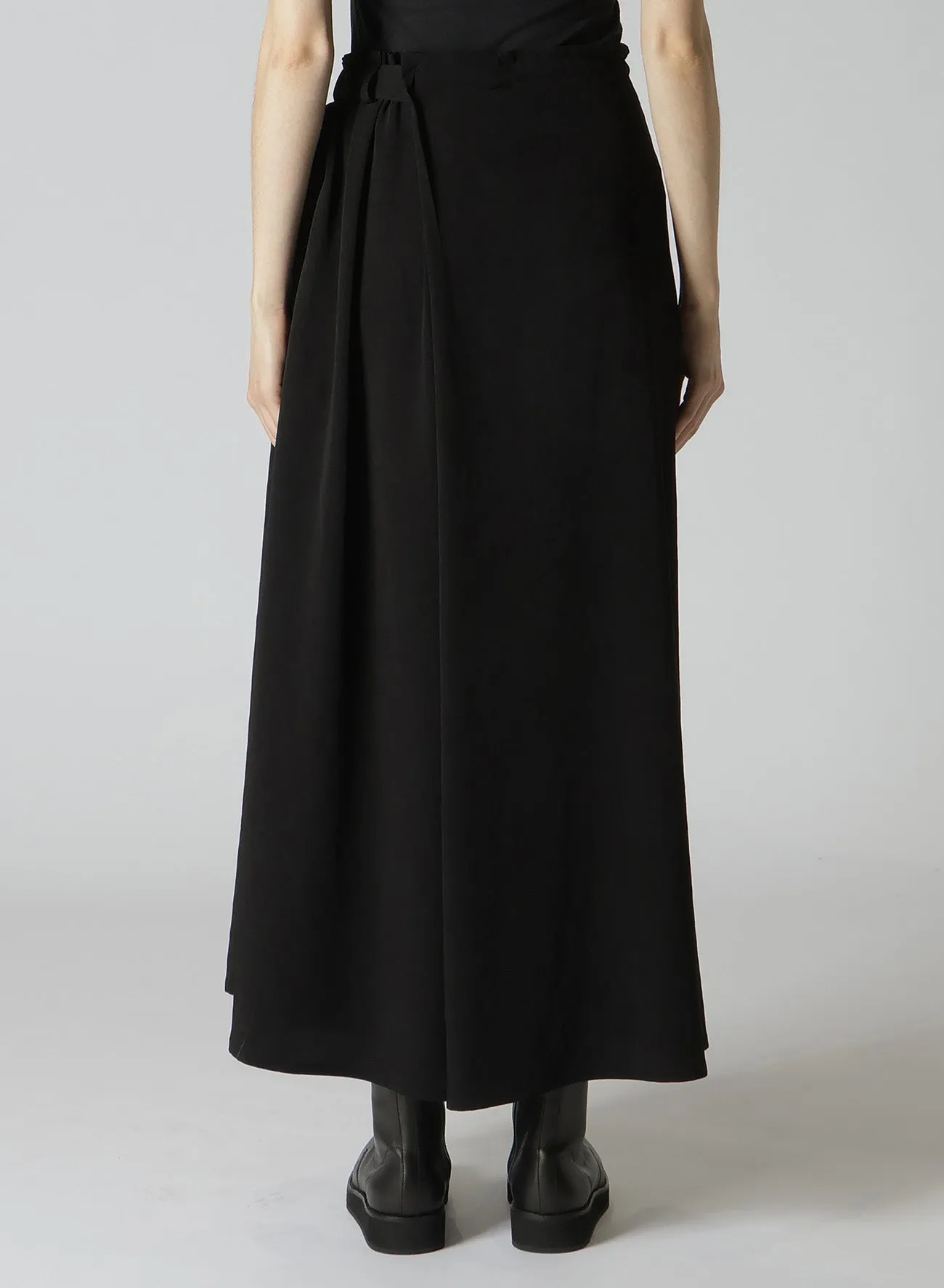 TA/PE CREPE DE CHINE R WRAP SKIRT PANTS A