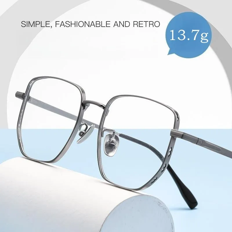 Yimaruili Unisex Full Rim Small Square Titanium Eyeglasses K5088